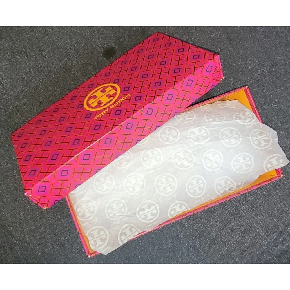 Tory Burch Double T Sport Slide Cipria Size 6.5 Leather Dusty Purple New In Box